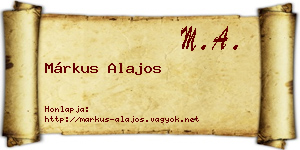 Márkus Alajos névjegykártya